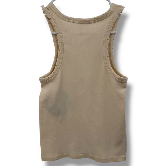 Planet Heart Tank Top Size Small Peachy Cream Distressed Ribbed - Picture 3 of 5